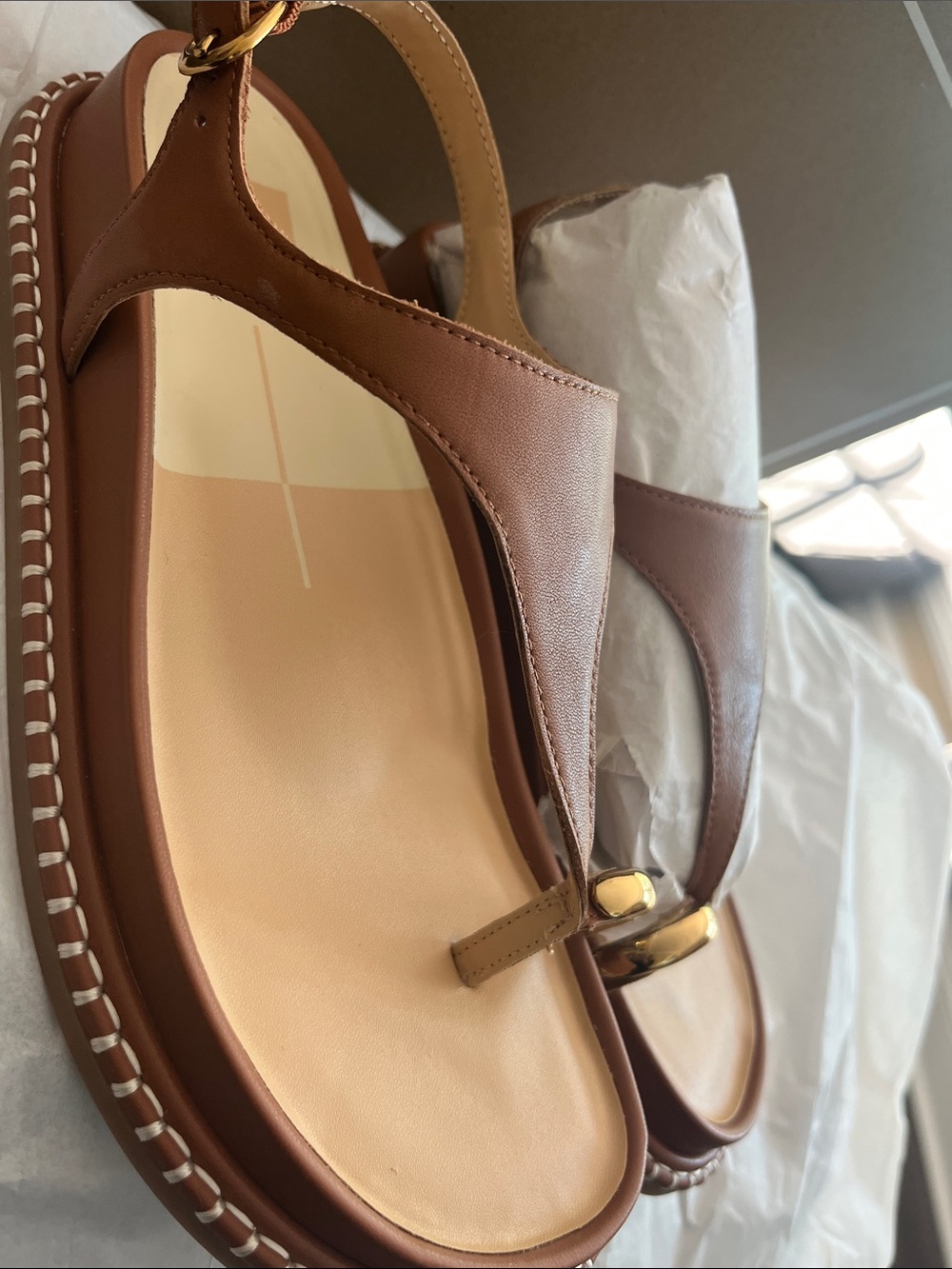 Dolce Vita Brown Saddle Leather Stefan Sandal - Picture 8 of 9